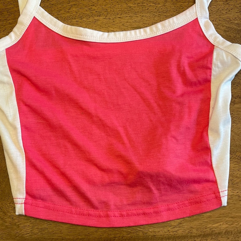 Stylish Pink and White Crop Top